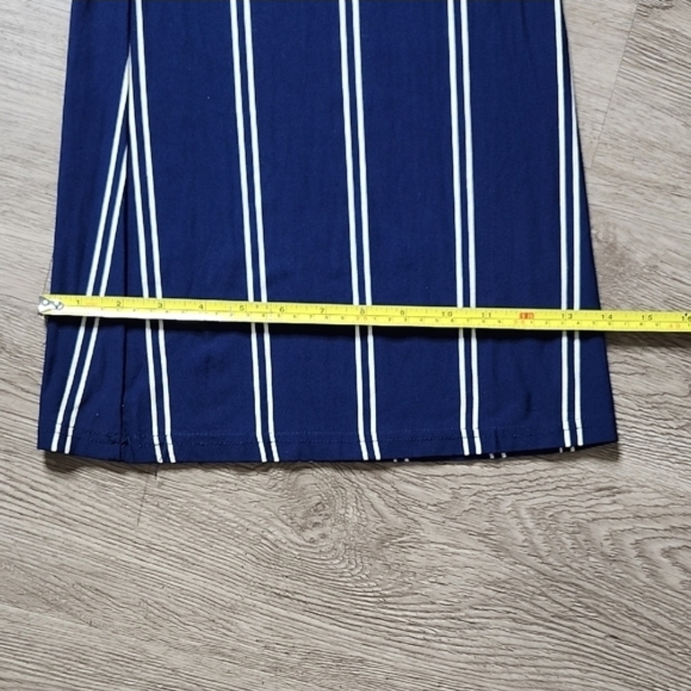 Olivaceous Navy and White Striped Wide-Leg Jumpsuit NWOT - Picture 4 of 14